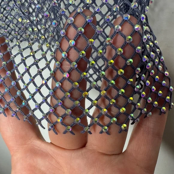 Faded rose Mesh tank top with sequins size L - Picture 3 of 7